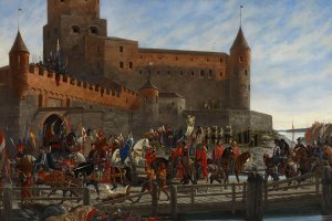 Karl Knutson Bonde Leaving Vyborg Castle For The Royal Election In Stockholm 1448 by Severin Falkman Oil Painting