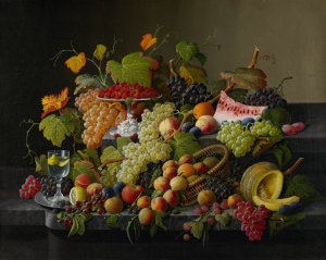 Abundant Fruit by Severin Roesen Oil Painting