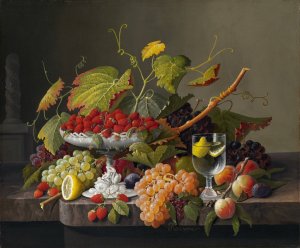 An Abundance of Fruit by Severin Roesen Oil Painting