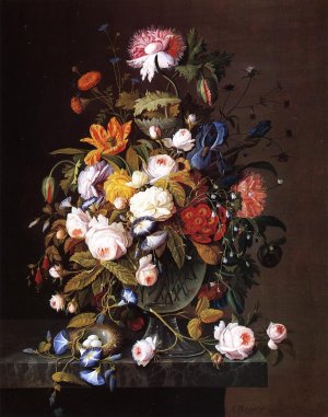 Floral Still Life with Bird's Nest