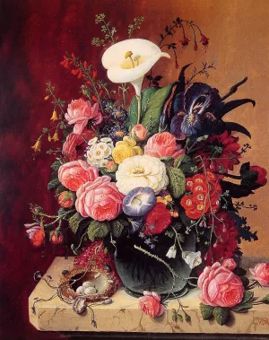 Floral Still Life by Severin Roesen - Oil Painting Reproduction