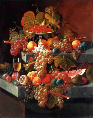Fruit Composition with Tazza of Strawberries painting by Severin Roesen