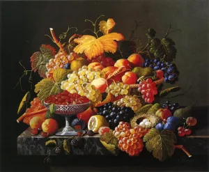 Natures Bounty painting by Severin Roesen