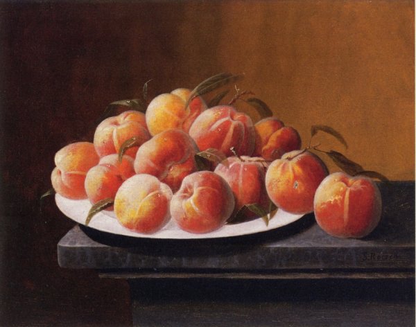 Peaches with Dew in a Bowl