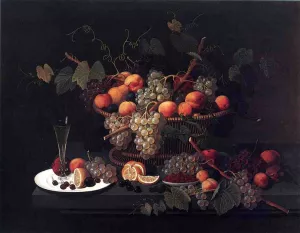 Still Life: Champagne and Fruit Oil painting by Severin Roesen