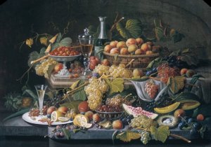Still Life, Fruit by Severin Roesen Oil Painting