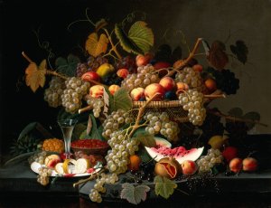 Still Life with Fruit by Severin Roesen Oil Painting