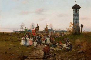 Great procession by Seweryn Bieszczad Oil Painting