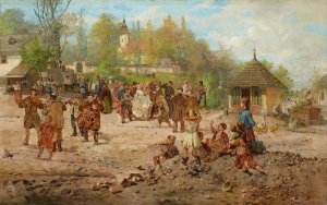 Wedding at Salwator by Seweryn Bieszczad Oil Painting