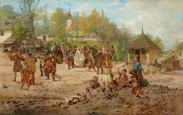 Wedding at Salwator  by Seweryn Bieszczad - Hand-Painted Oil Painting Reproduction