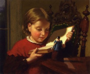 An Interesting Book by Seymour Joseph Guy Oil Painting