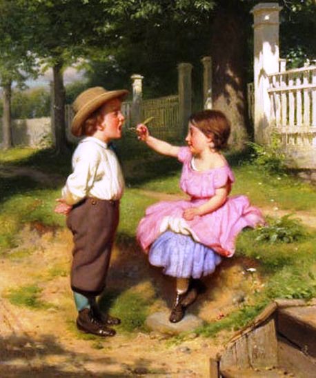 Main Product Photo of Close Your Eyes Painting by Seymour Joseph Guy