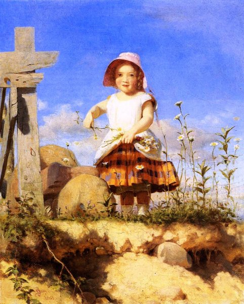 Main Product Photo of Gathering Flowers Painting by Seymour Joseph Guy
