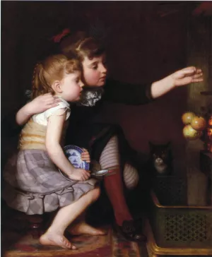 One for Mommy, One for Me by Seymour Joseph Guy Oil Painting