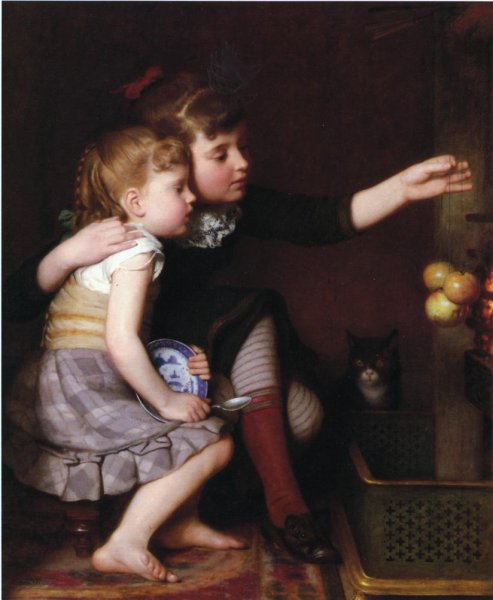 Main Product Photo of One for Mommy, One for Me Painting by Seymour Joseph Guy