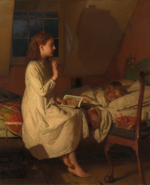 Main Product Photo of Story of Golden Locks  Painting by Seymour Joseph Guy