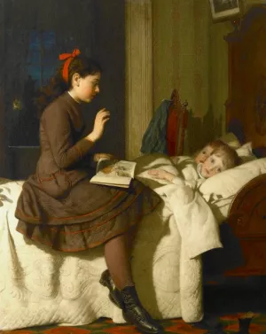 The Bed Time Story by Seymour Joseph Guy Oil Painting