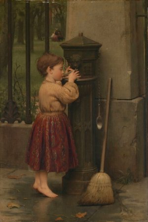 The Crossing Sweeper by Seymour Joseph Guy Oil Painting