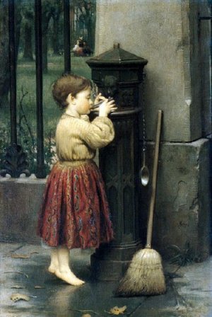 The Crossing Sweeper by Seymour Joseph Guy Oil Painting