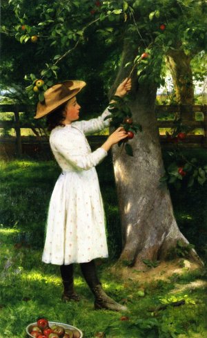 The Pick of the Orchard also known as Picking Apples Oil painting by Seymour Joseph Guy