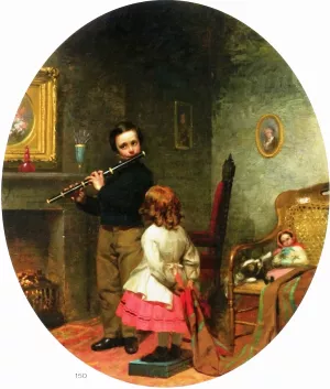 The Young Flautist by Seymour Joseph Guy Oil Painting