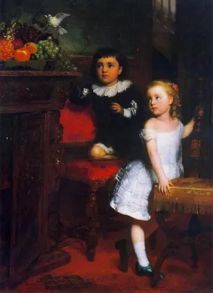Two Children Watching the White Dove painting by Seymour Joseph Guy