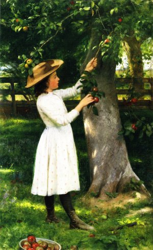 Seymour Joseph Guy - The Pick of the Orchard ca. 1870 Oil painting by Seymour Joseph Guy