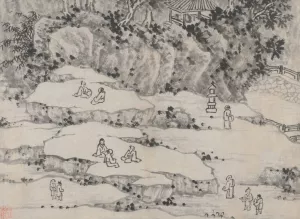 The Nodding Stone Terrace, Tiger Hill, and the Thousand-Man Seat by Shen Zhou Oil Painting