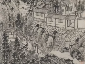 The Pine Retreat by Shen Zhou Oil Painting