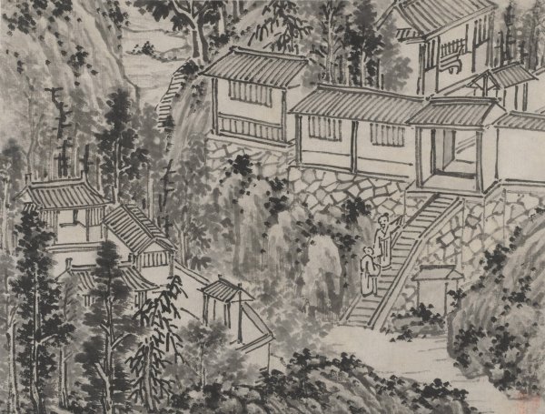 Main Product Photo of The Pine Retreat  Painting by Shen Zhou