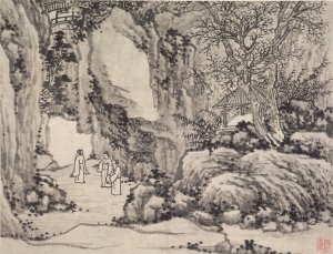 The Sword Spring, Tiger Hill by Shen Zhou Oil Painting