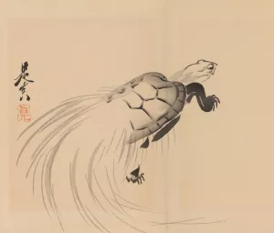 Zeshin iboku tairyukyo gafu, Pl.12 Oil painting by Shibata Zeshin