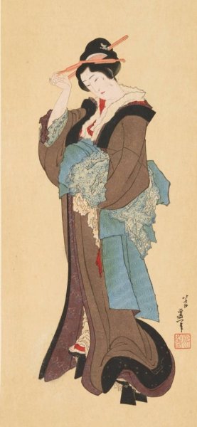 Masterpieces selected from the Ukiyoye School, Pl.31 by Shiichi Tajima Oil Painting