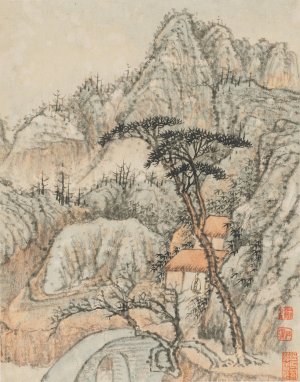 Reminiscences of Qinhuai River pl3 by Shitao Oil Painting