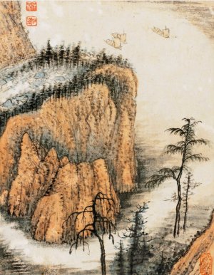 Reminiscences of Qinhuai River pl5 by Shitao Oil Painting