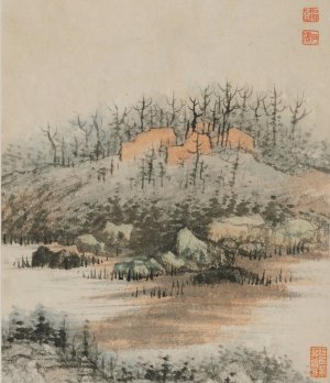 Reminiscences of Qinhuai River pl6 by Shitao Oil Painting