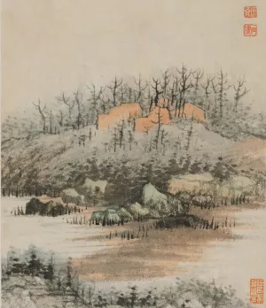 Reminiscences of Qinhuai River pl6 by Shitao Oil Painting