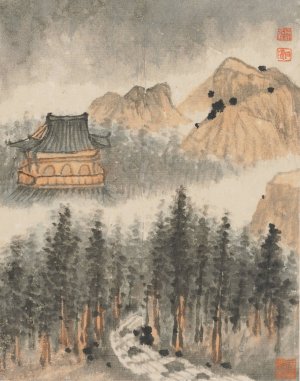 Reminiscences of Qinhuai River pl7 by Shitao Oil Painting