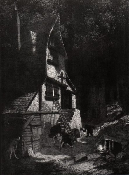 Main Product Photo of How Nuth Would Have Practised His Art Upon the Gnoles Painting by Sidney H. Sime