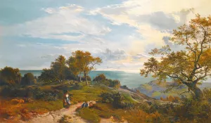 A Peep At The Sea, Fairlight Glen by Sidney Richard Percy Oil Painting