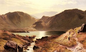 Easdale Tarn, Westmoreland by Sidney Richard Percy Oil Painting