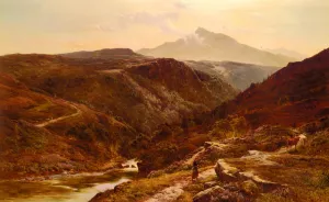 Moel Siabab, North Wales by Sidney Richard Percy Oil Painting