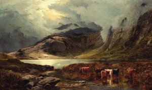 Stickledale Tarn Westmorland by Sidney Richard Percy Oil Painting