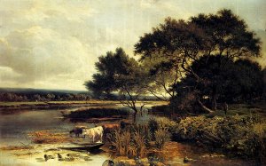 Streatly on Thames by Sidney Richard Percy Oil Painting