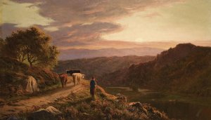 The Highland Pass by Sidney Richard Percy Oil Painting
