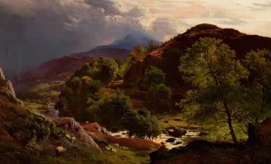 The River Llugwy at Capel Curig by Sidney Richard Percy Oil Painting
