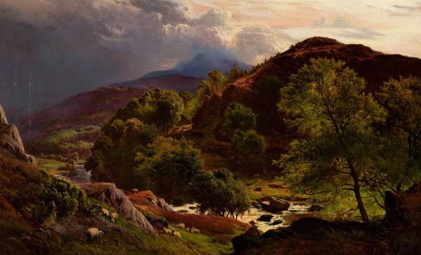 The River Llugwy at Capel Curig  by Sidney Richard Percy - Hand-Painted Oil Painting Reproduction