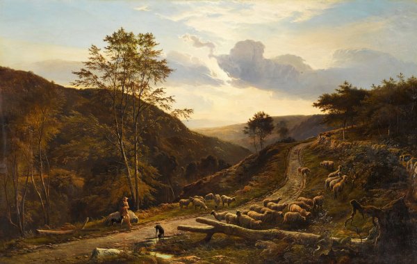 The Shepherdess' Rest  by Sidney Richard Percy - Hand-Painted Oil Painting Reproduction