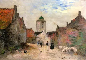 A View in Katwijk by Siebe Johannes Ten Cate Oil Painting