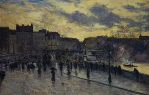 Le Pont-Neuf, vu du quai de la Megisserie by Siebe Johannes Ten Cate Oil Painting